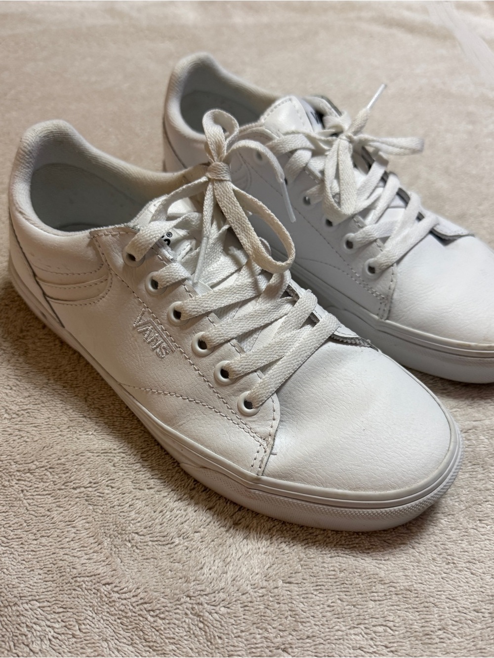 Vans White Off The Wall Leather Sneakers